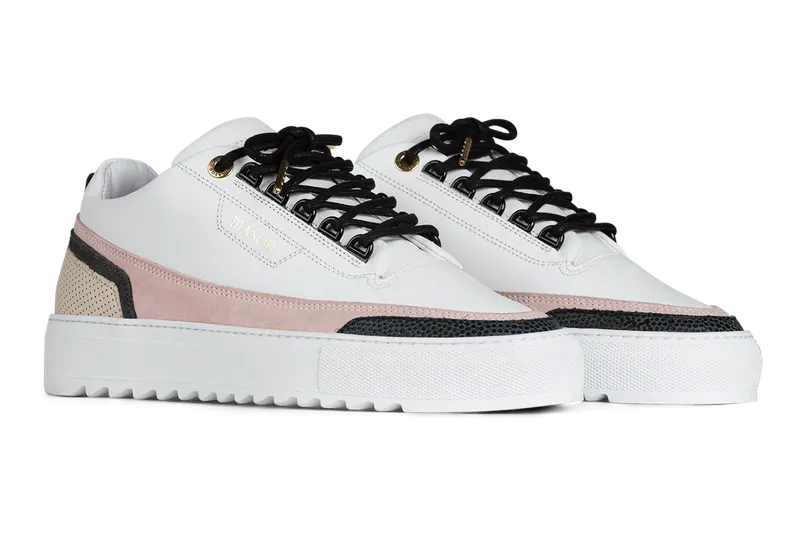 Mason Garments Firenze Leather/Suede/Stamp White/Pink/Creme/Black (FW20-15A)