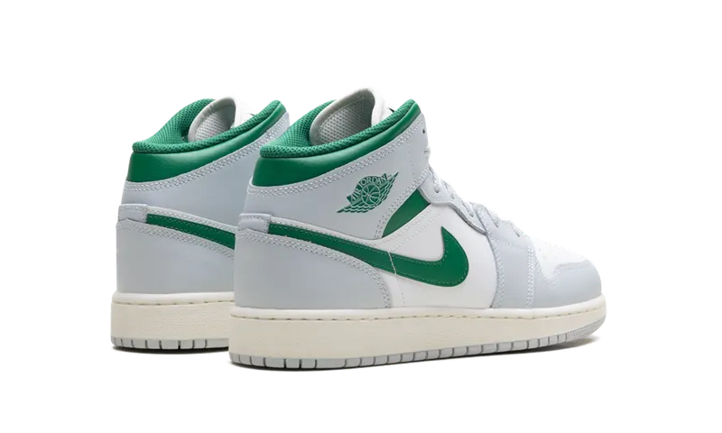 Jordan 1 Mid GS “White Pure Platinum Pine Green” (DQ8423-142)