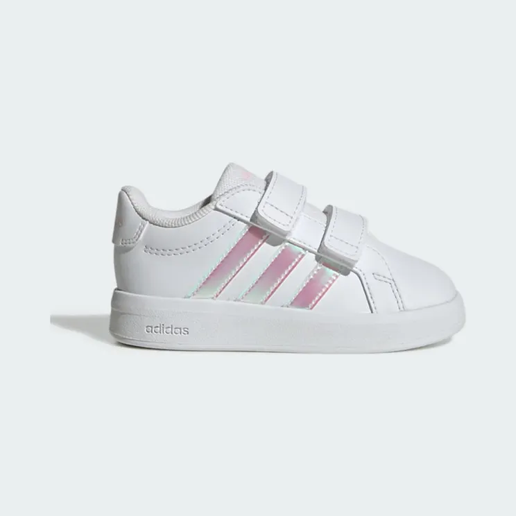 adidas Grand Court 3.0 Shoes Infants “Cloud White / Iridescent / Cloud White” (KJ0882)