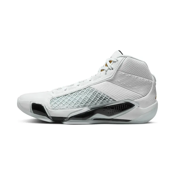Jordan 38 FIBA (Clear Sole) “White / Pure Platinum / Metallic Gold” (FN7481-100)