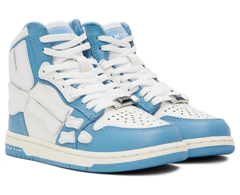 AMIRI Kids Blue & White Skel-Top Sneakers (PF22KFS002-855) (4)