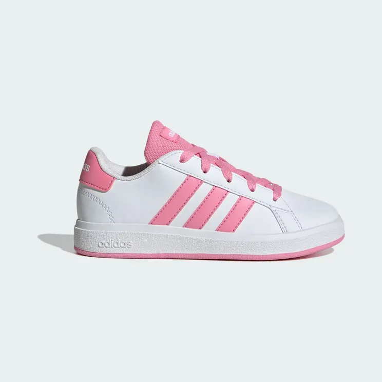 adidas Grand Court Lifestyle Tennis Lace-up “Cloud White / Bliss Pink / Core Black” (JS4345)
