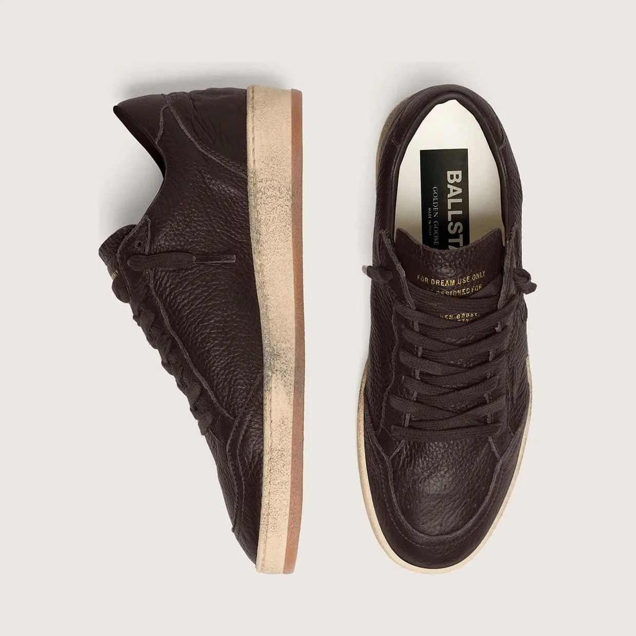 Golden Goose Ball Star In Dark Brown Leather With Tone-On-Tone Leather Star (GMF00117.F008888.55381) (4)