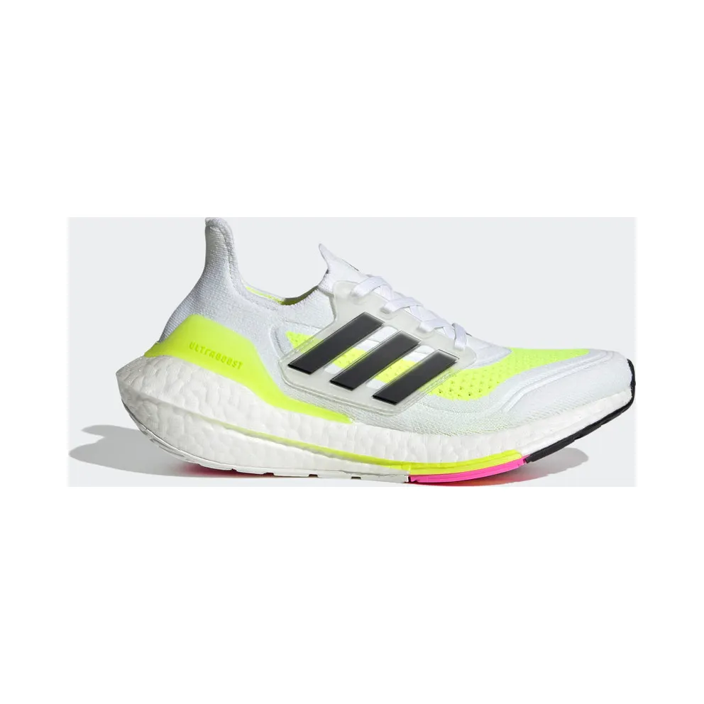 adidas Ultraboost 21 Laufschuh Cloud White / Core Black / Solar Yellow (FZ2929)