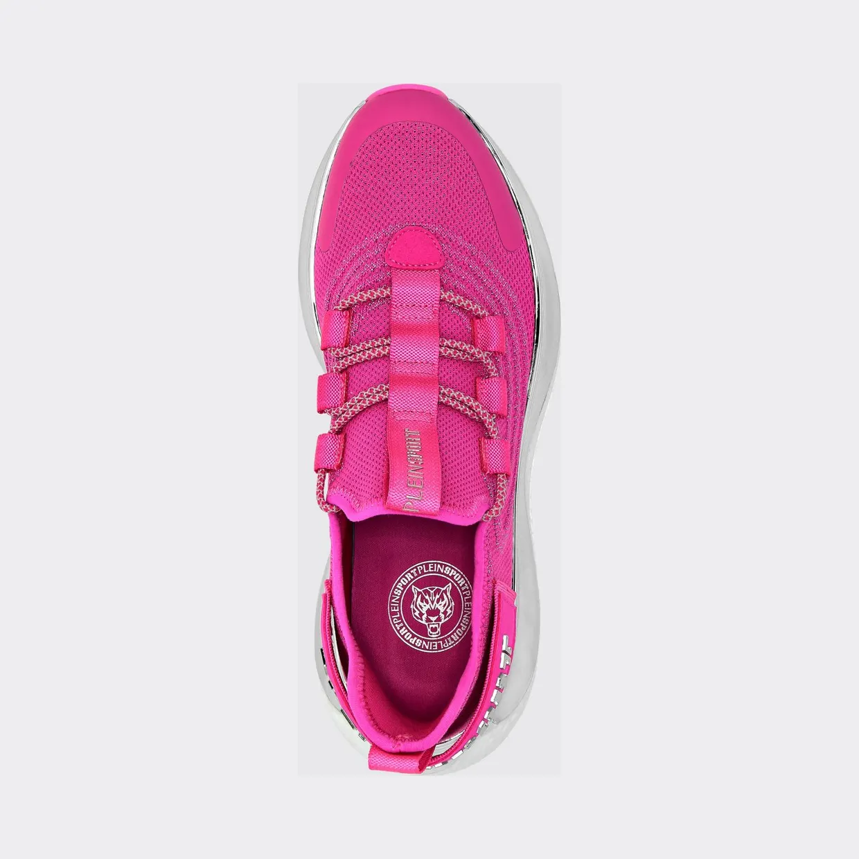 Plein Sport Runner Low-Top Sneakers in Viscose Jersey with Serrated Sole Fuchsia (SADSUSC0525STE003N87) (3)