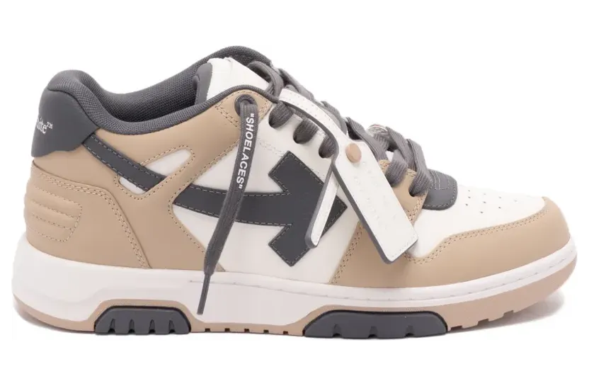 Off-White Our Office leren sneakers met Arrow-patroon – Beige (OMIA189S26LEA0036107)
