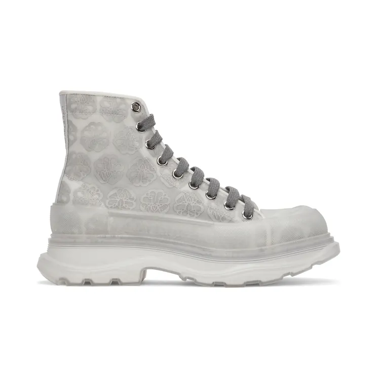 Alexander McQueen Grey Print Tread Slick High Sneakers (662675W4QR1)