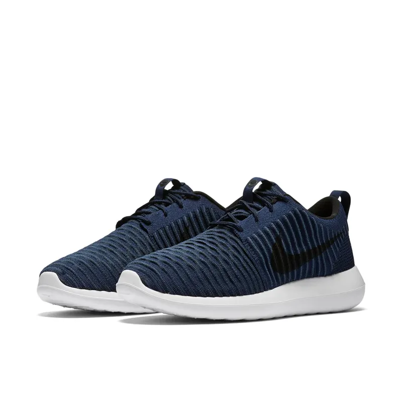 Nike Roshe Two Flyknit College Navy College Navy/White-Squadron Blue-Black (844833-400)