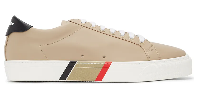 Burberry Beige Bio-Based Striped Sole Sneakers (8037195)