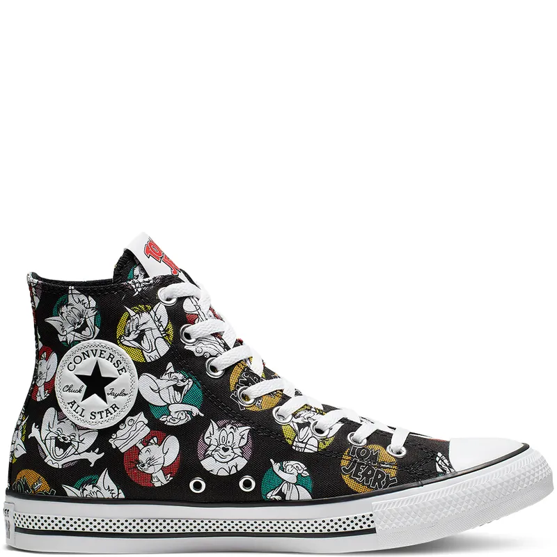 Converse Chuck Taylor All-Star Hi Tom and Jerry Black Black/Multi-White (165733C)