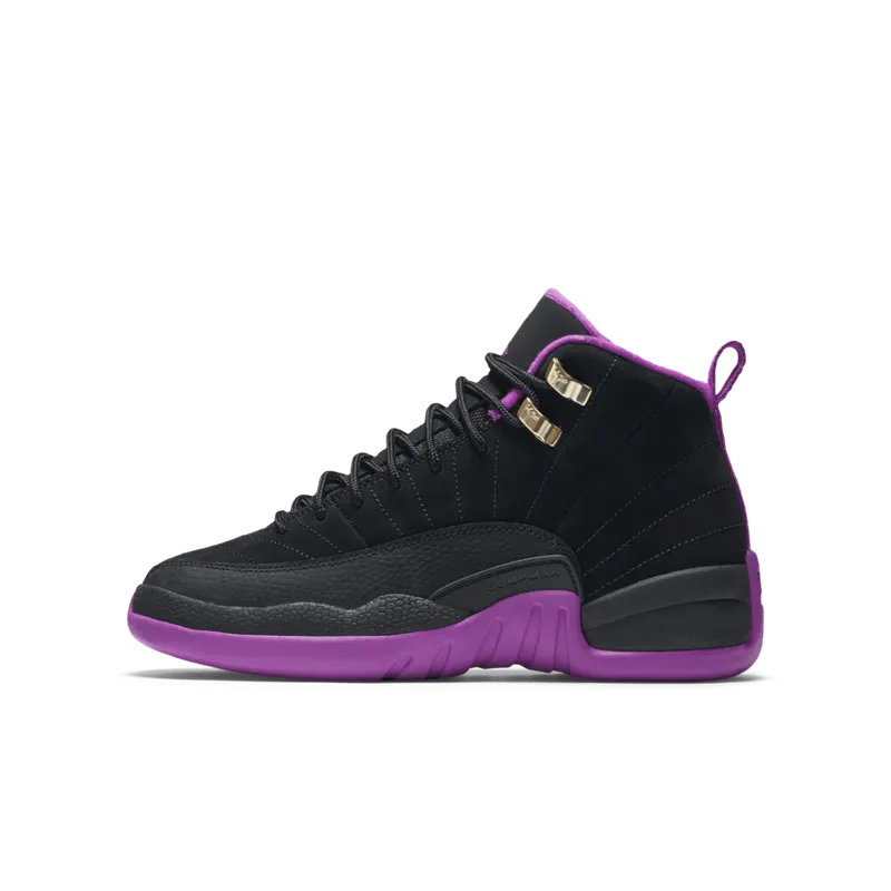 Jordan 12 Retro Hyper Violet (GS) Black/Metallic Gold Star-Hyper Violet (510815-018)
