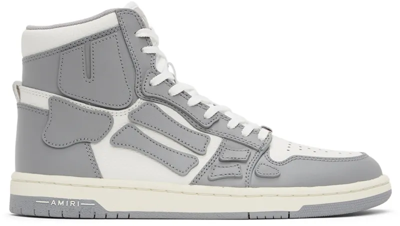 AMIRI White & Grey Hi Skel Top Sneakers (SS22MFS002)