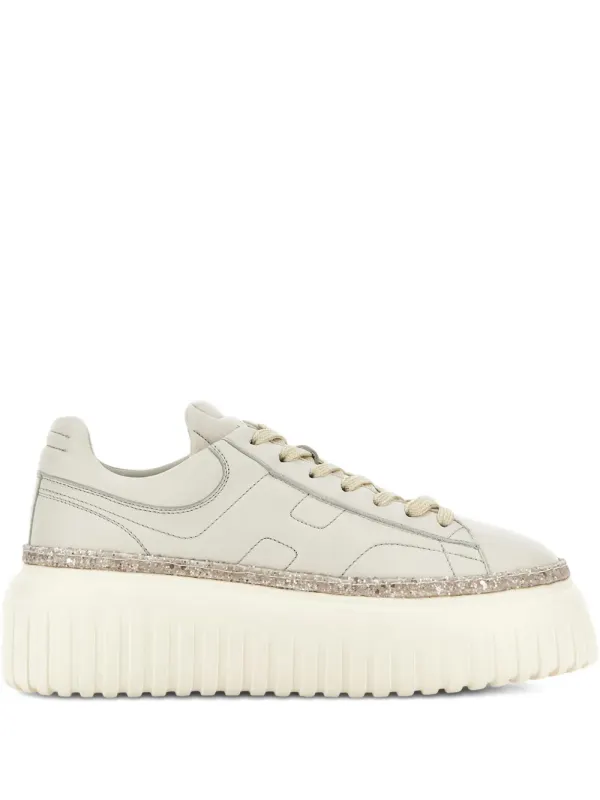 Hogan Flatform-Sneakers mit Glitter – Nude (HXW7120FC60LE9)