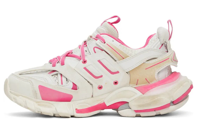 Balenciaga Pink & White Track Sneakers (542436 W1GC3) (3)