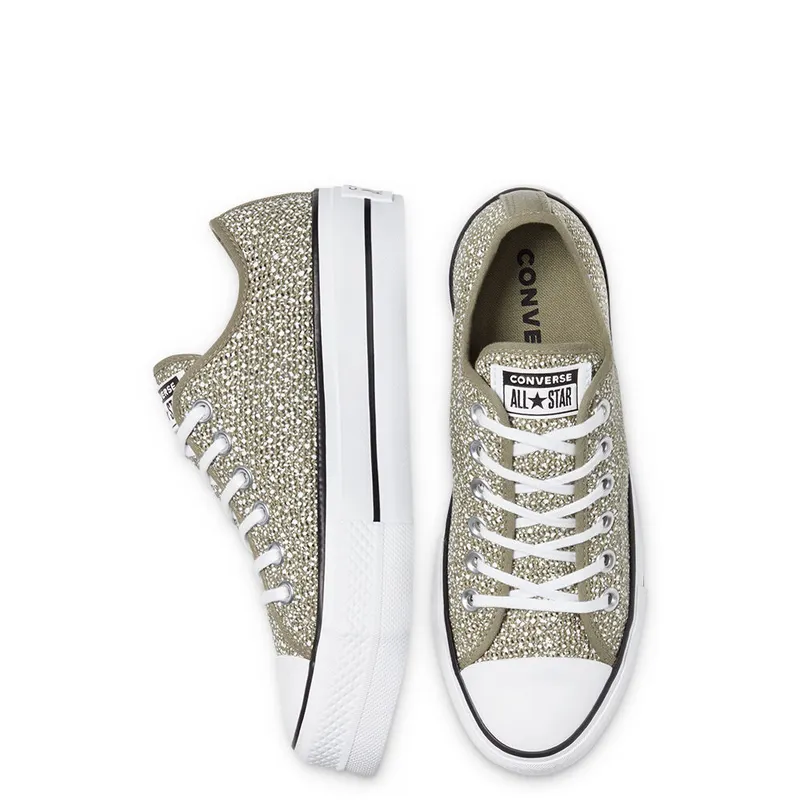 Converse Ademende Platform Chuck Taylor All Star Low Top Light Field Surplus/white (570791C)