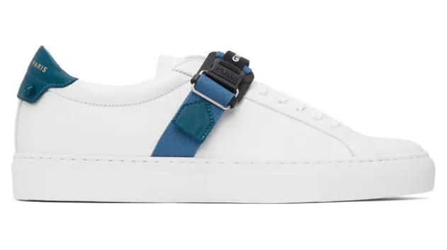 Givenchy White and Blue Strap Urban Knot Sneakers (BH0047H0TC)