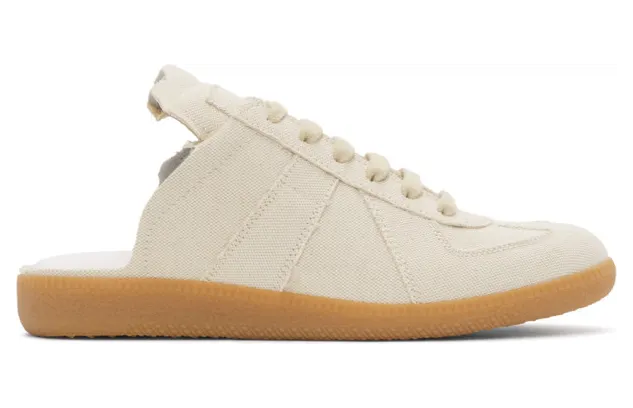 Maison Margiela Off-White Linen Replica Cut-Out Sneakeres (S58WS0107 PR190)