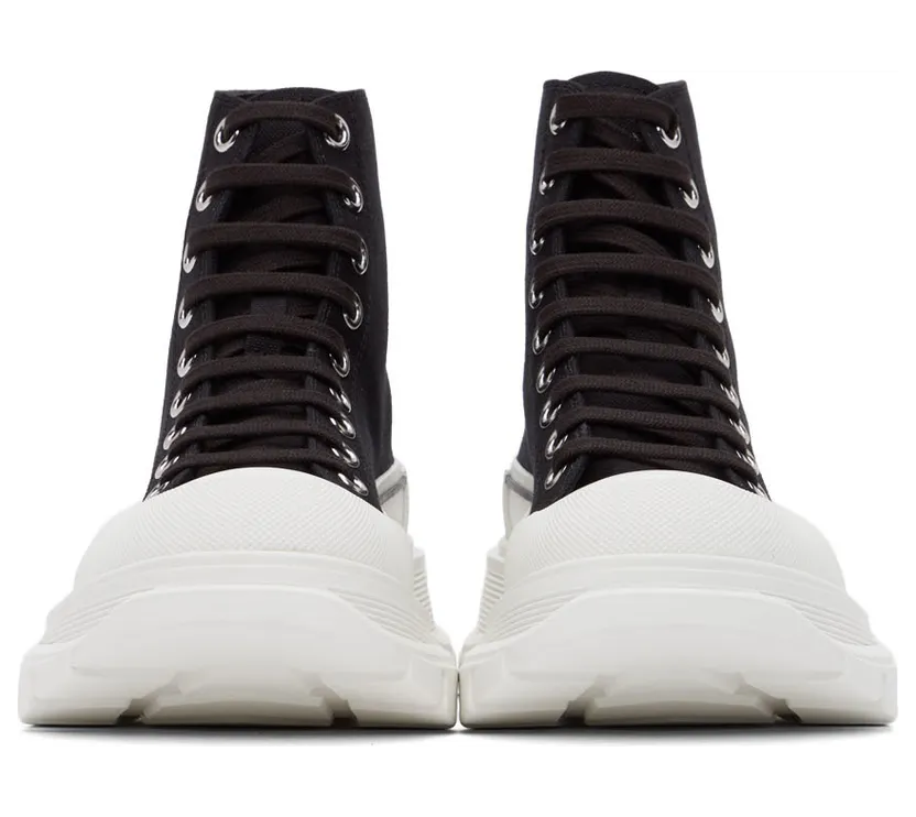 Alexander McQueen Black & White Tread Slick High Sneakers (611706W4MV2) (2)