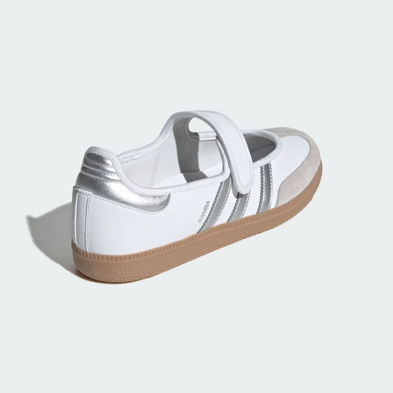 Adidas SAMBA OG Shoes Cloud White / Silver Metallic / Gum (KJ3785)