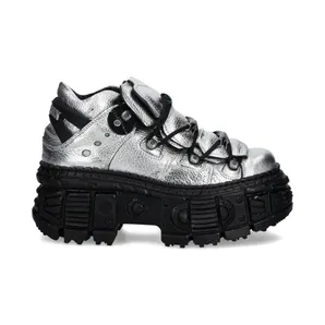 New Rock Metallische Plateau-Sneakers “Grey” (M106WALLC16)