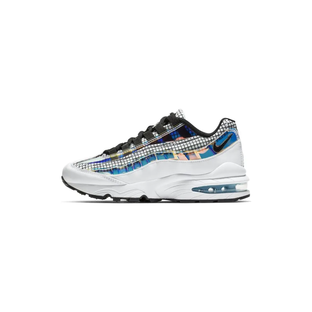 Nike Air Max 95 LV8 White Blue Glaze Black (GS) White/Blue Gaze-Lime Blast-Black (BQ7218-100)
