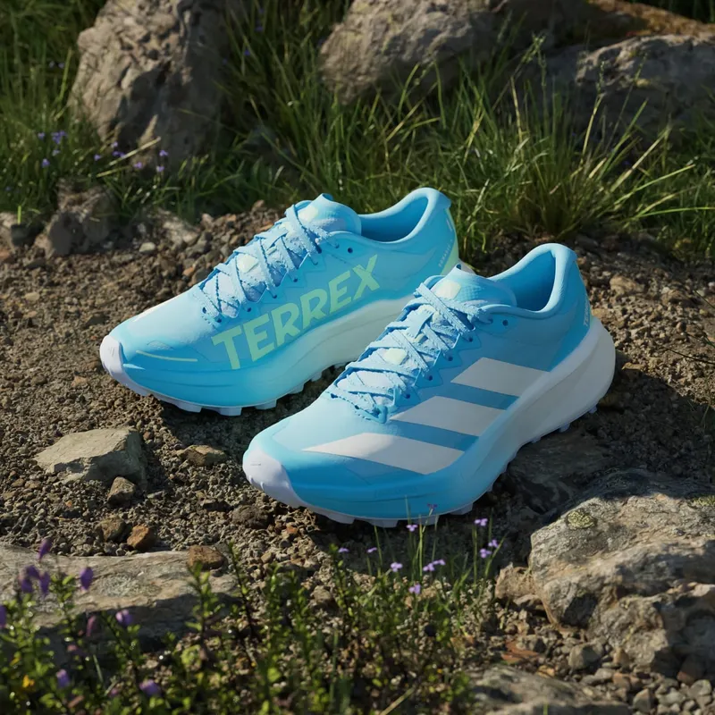 Adidas Terrex Agravic 4 Trail Running Shoes Blue Burst / Off White / Lime Burst (KJ1292)