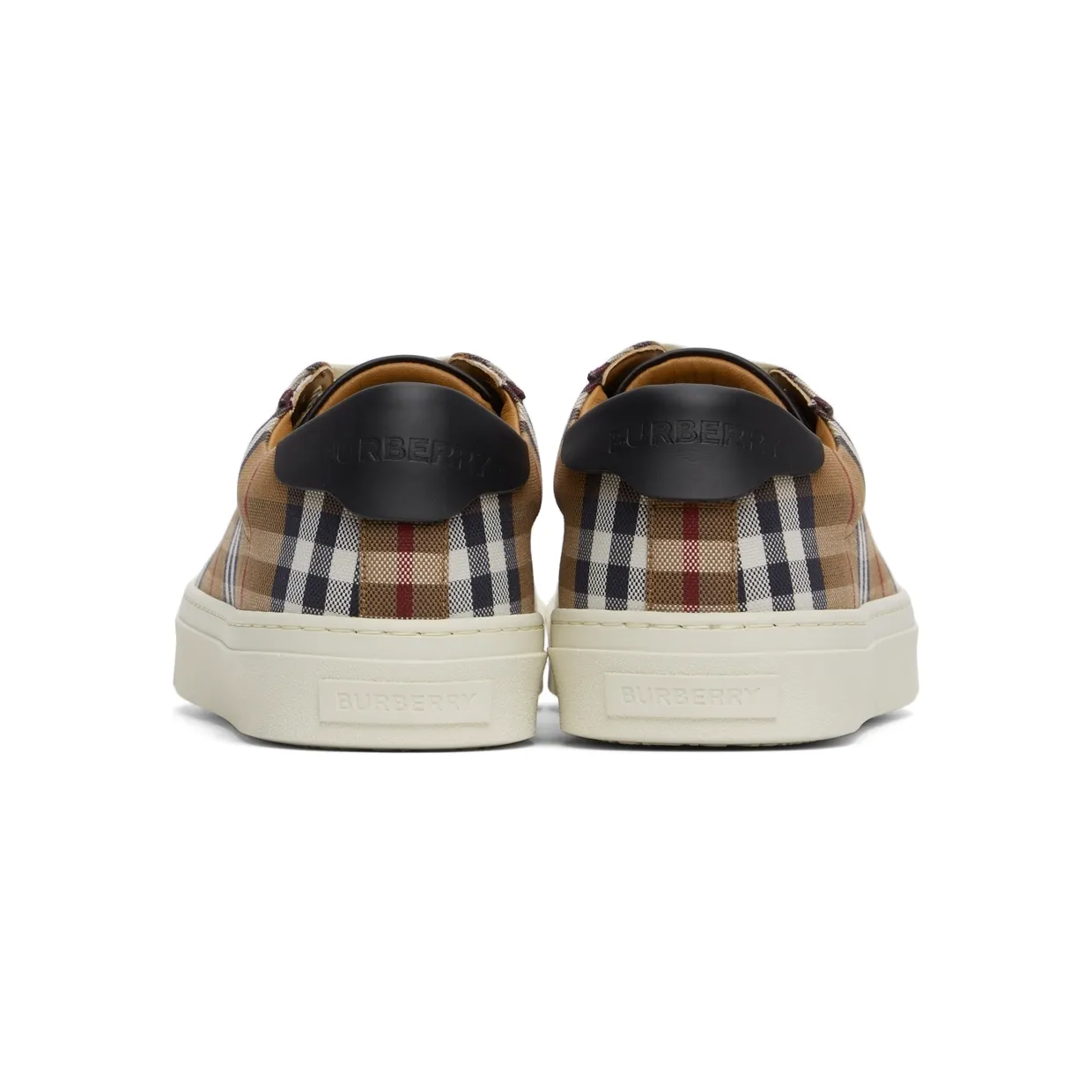 Burberry Brown Check Canvas & Calfskin Sneakers (8048156) (4)