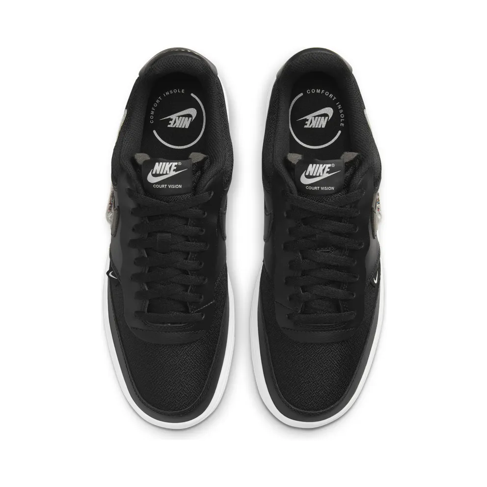 Nike Court Vision Low Premium “Black / Clear / Gum Light Brown” (DJ1974-001)