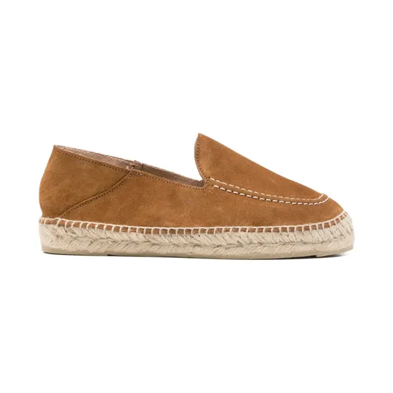 Manebi Espadrilles met contrasterend stiksel “Brown” (X00LR)