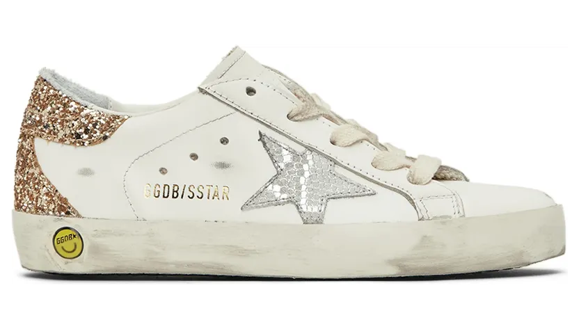 Golden Goose Kids White & Silver Super-Star Classic Sneakers (GYF00102.F002785.10358)