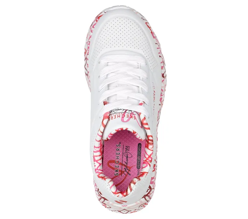 Skechers x JGoldcrown: UNO Lite – Lovely Luv Sneaker White/Red/Pink