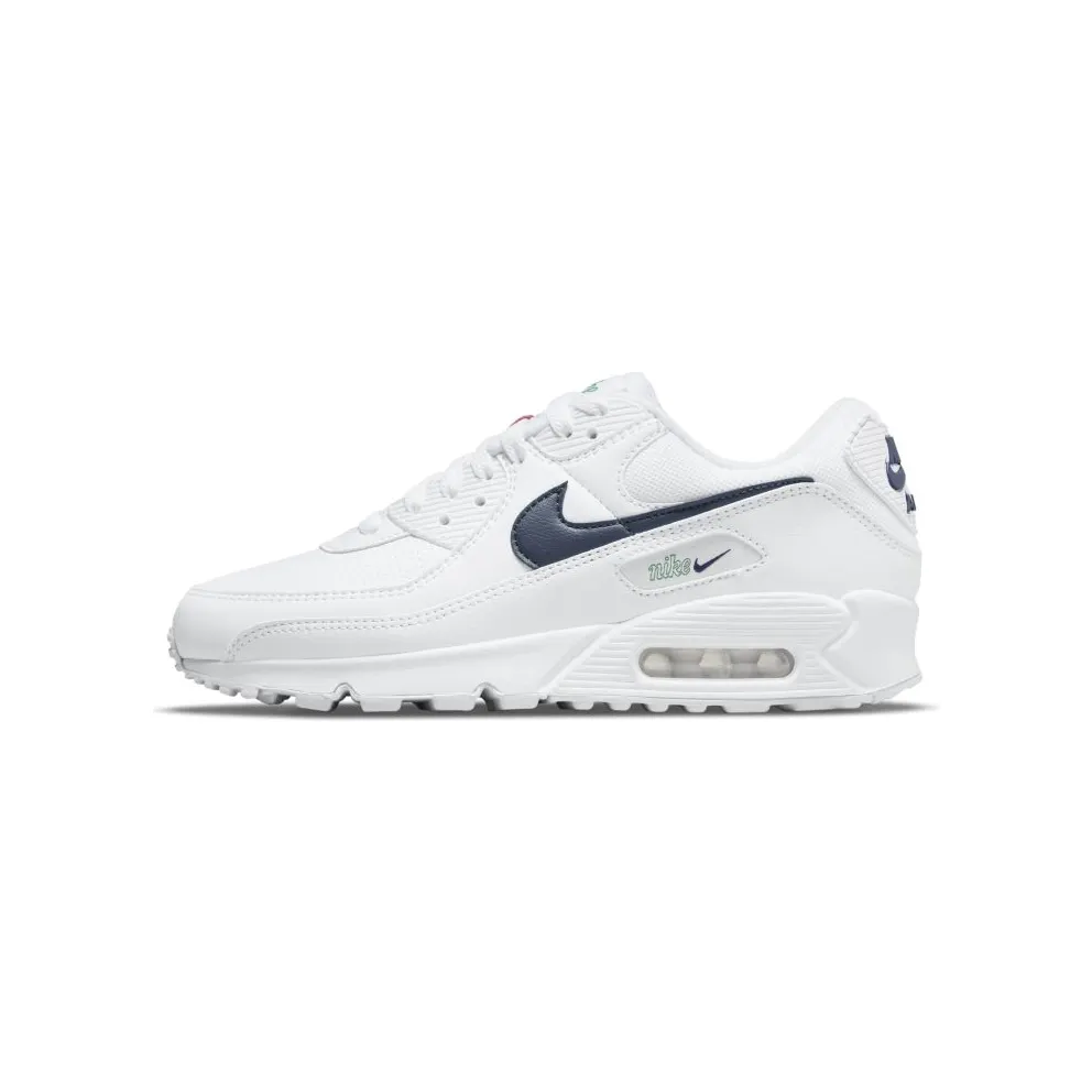 Nike Air Max 90 White Thunder Blue (W) “White / Green Noise / Pollen / Thunder Blue” (DH1316-101)