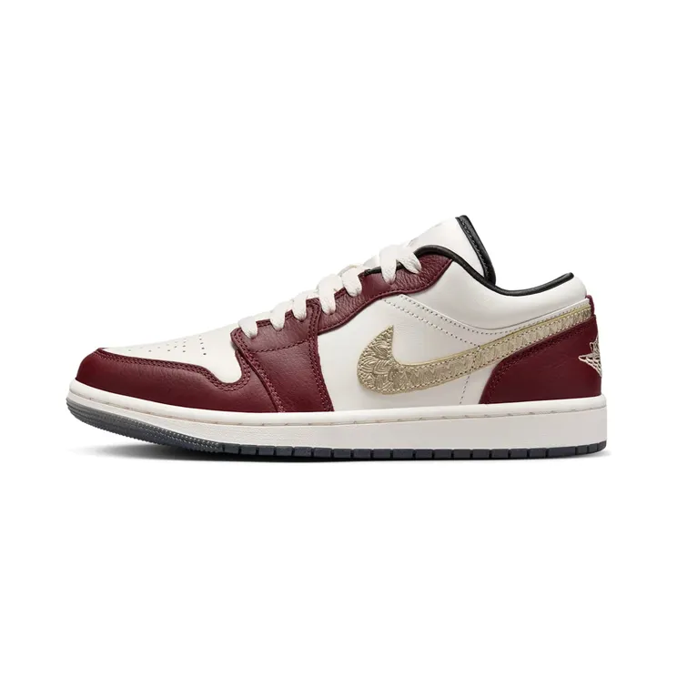Air Jordan 1 Low Chinese New Year “Sail / Dark Team Red / Dark Smoke Grey / Metallic Gold Grain” (FJ5735-100)