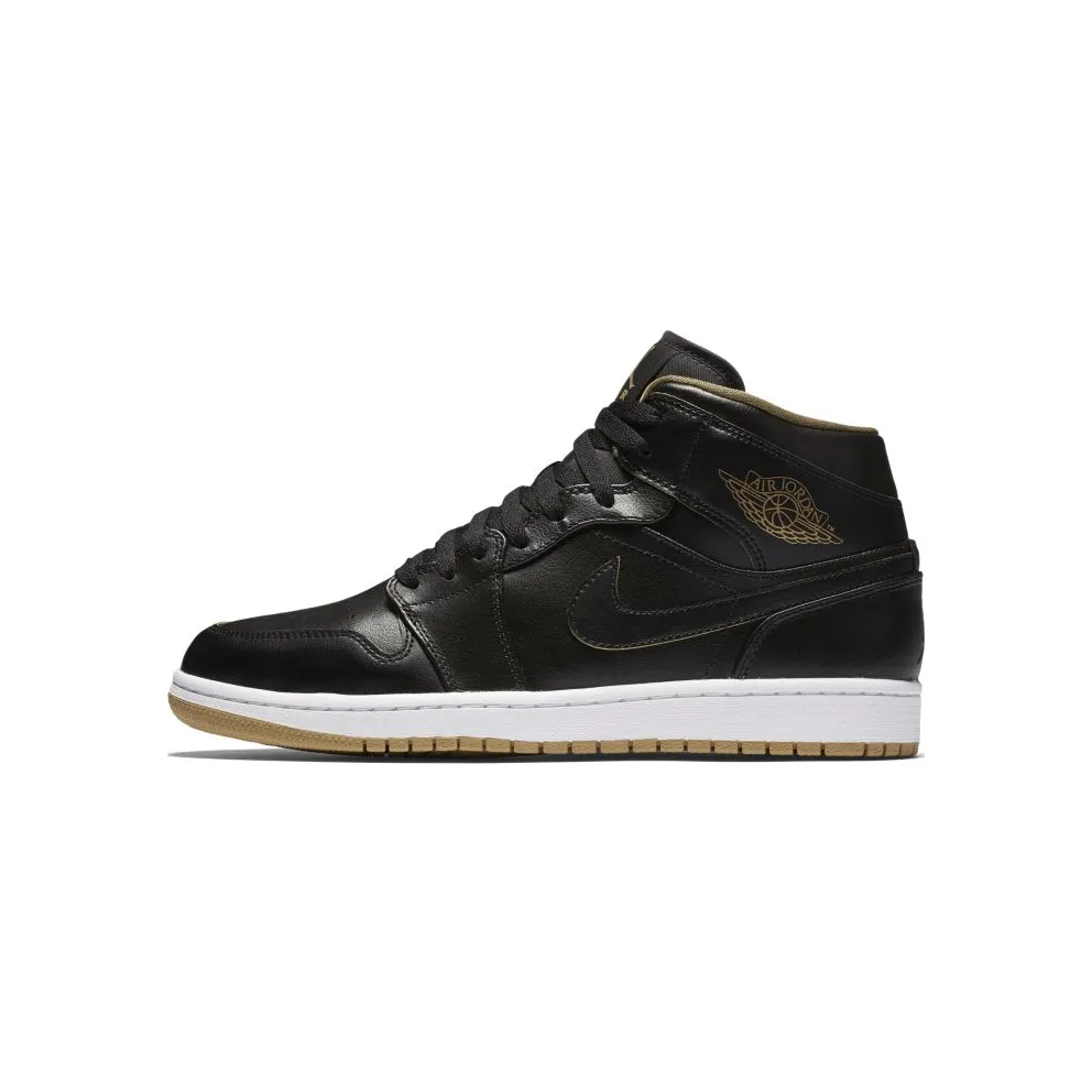 Jordan 1 Retro Mid Black Metallic Gold (554724-042)