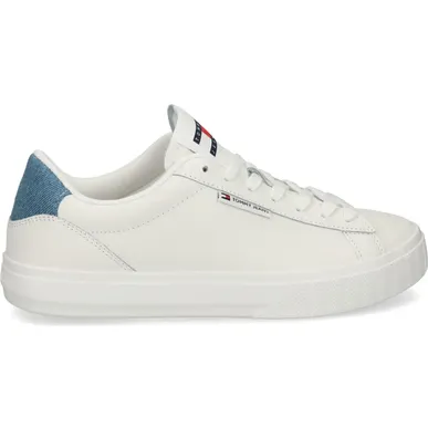Tommy Hilfiger Tommy Jeans Leren met denim afwerking “White” (EN0EN02652)