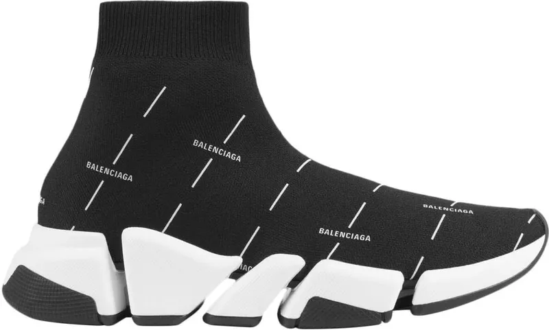 Balenciaga Speed 2.0 Black White Logo (645421W2DBT1090)