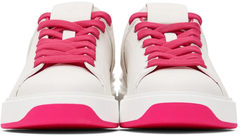 Balmain White & Pink B-Court Sneakers (XN1VI690LVTA)