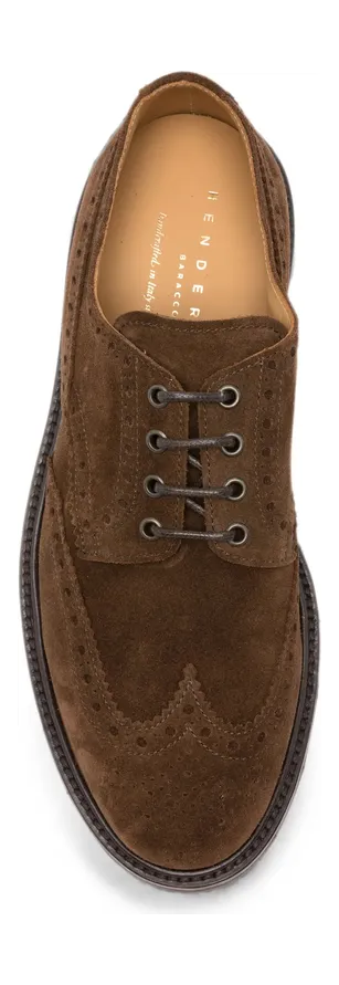 Henderson Baracco Suede Lace-up Fastening Brogue “Brown” (GEORGE.S.8 COFFE) (2)