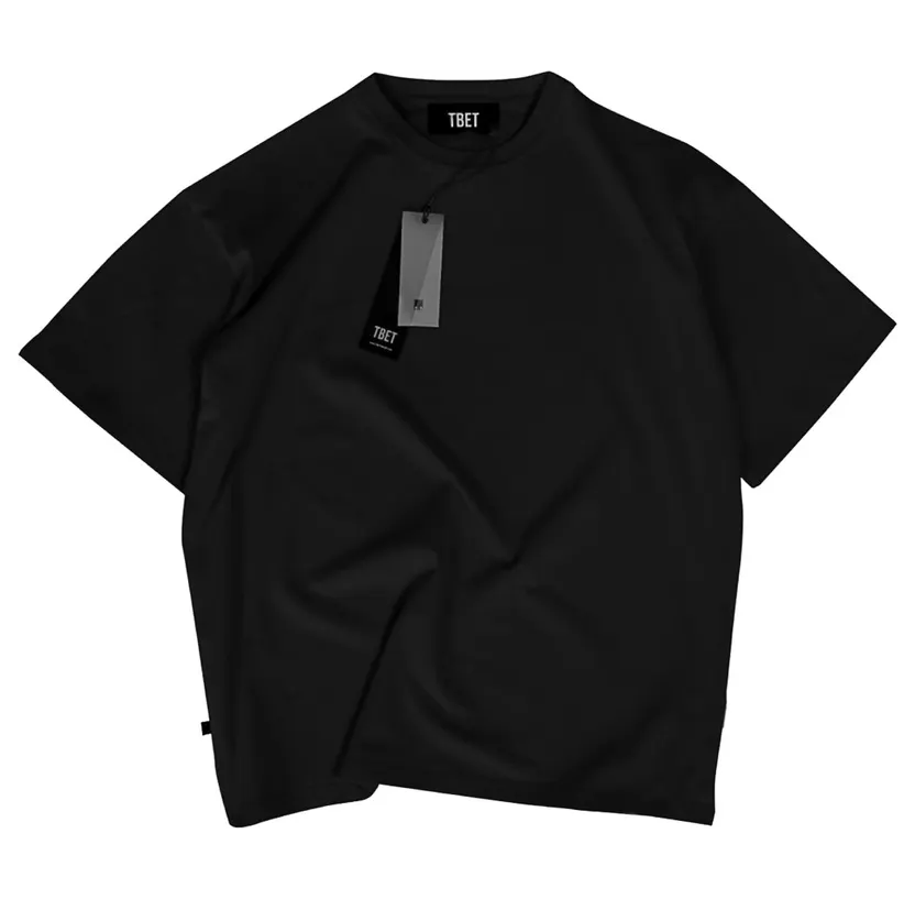 TBET – Oversize Blank – T-Shirt-kurzarm (N-CR01-soft-black)