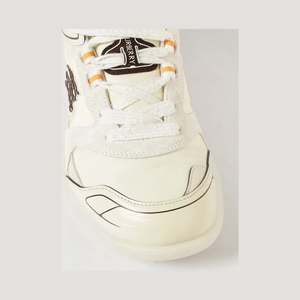 BURBERRY EKD Low-Top Synthetic Leather Sneakers White (8119538) (3)