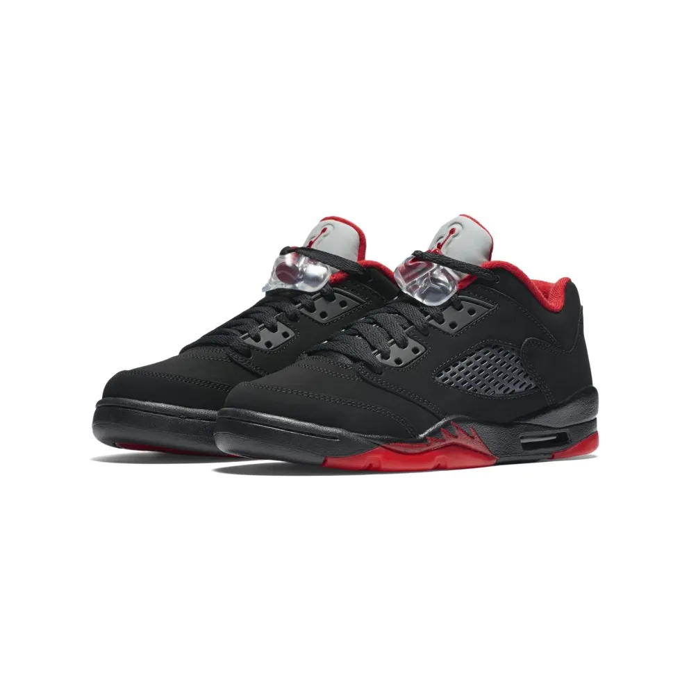Jordan 5 Retro Low Alternate 90 (GS) Black/Gym Red/Metallic (314338-001)