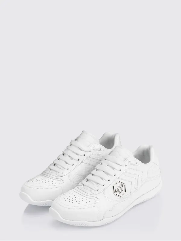 Philipp plein Pit-$top Crocodile Print Leather Sneakers White (SAFSUSC0907PLE010N01)