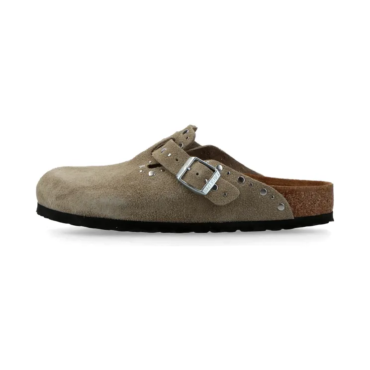 Birkenstock Boston Rivets Suede Leather Taupe