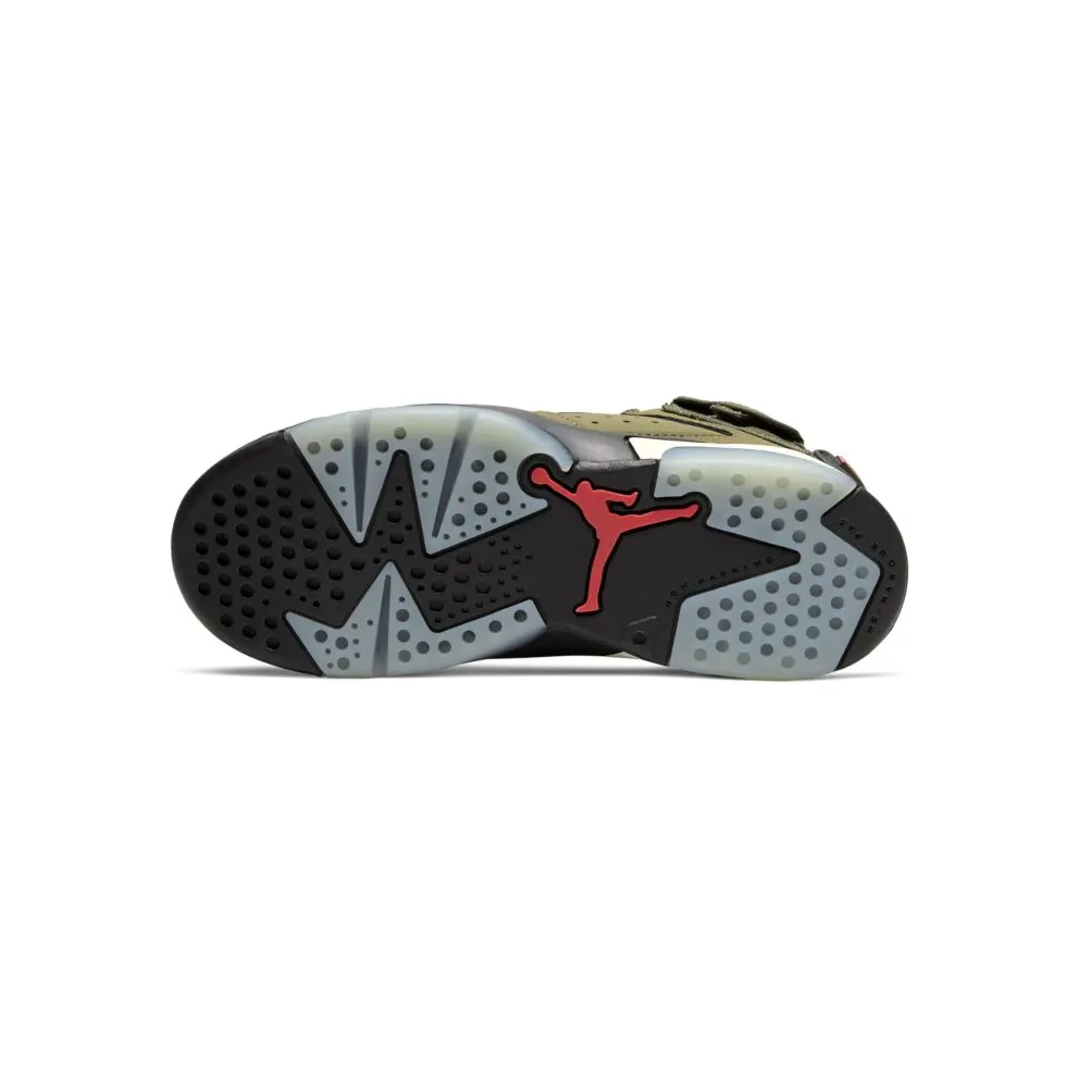 Jordan 6 Retro Travis Scott (PS) Medium Olive/Black-Sail-University Red (CQ3565-200)