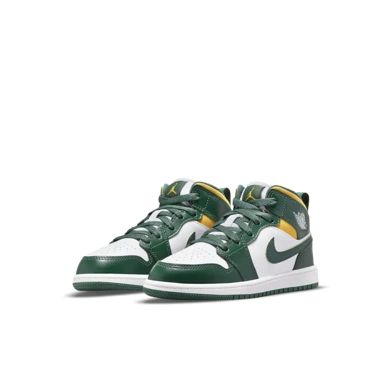 Air Jordan 1 Mid Green Yellow Sonics (PS) (640734-371)