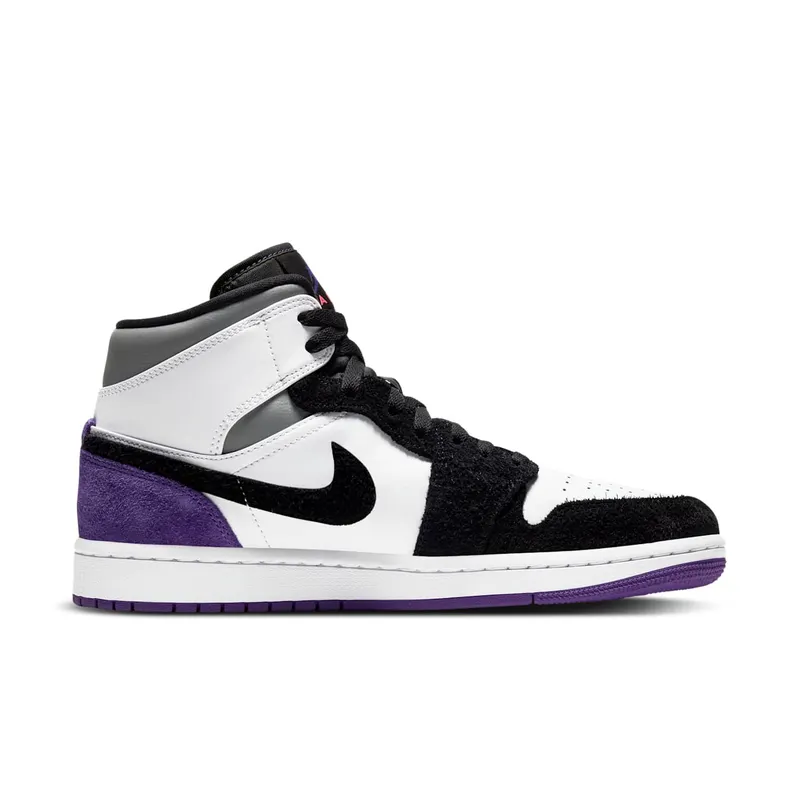Jordan 1 Mid SE Purple White/Black-Light Solar Flare Heather-Varsity Purple (852542-105)