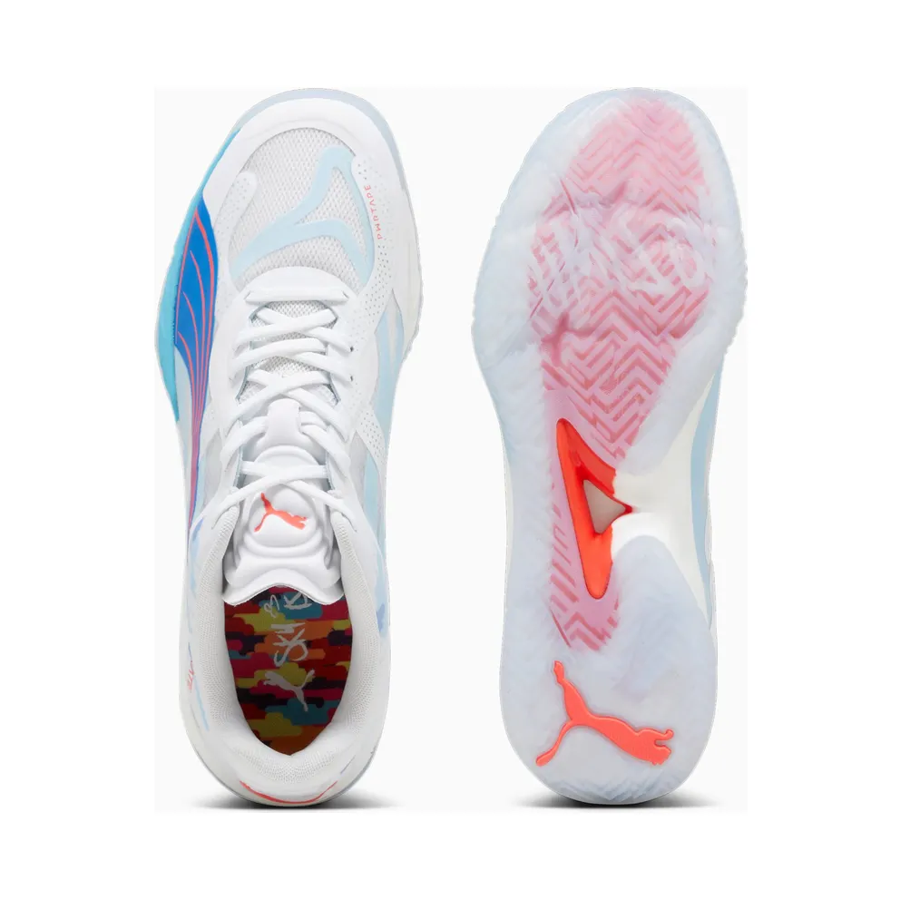 Puma Accelerate NITRO SQD Abalo Indoor Shoes White/Blue/Pink (107591-01)