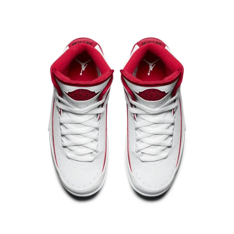 Jordan 2 Retro White Red 2014 (GS) White/Black-Varsity Red-Cement Grey (395718-102)