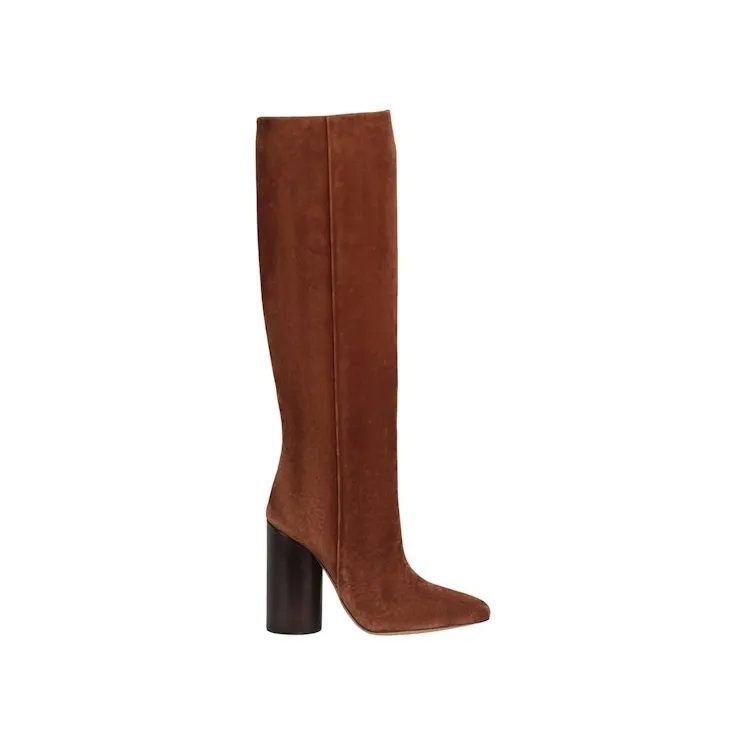 Ferragamo Pampero Suede Knee-High Boots Beige (01G047-764060)