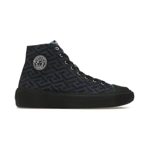 Versace Greca High Top Greek Print Dark Blue Black (DSU8403-1A02719_5U32P)